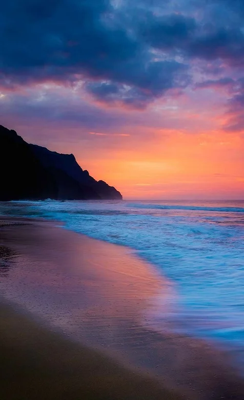 海边黄昏唯美风景手机壁纸