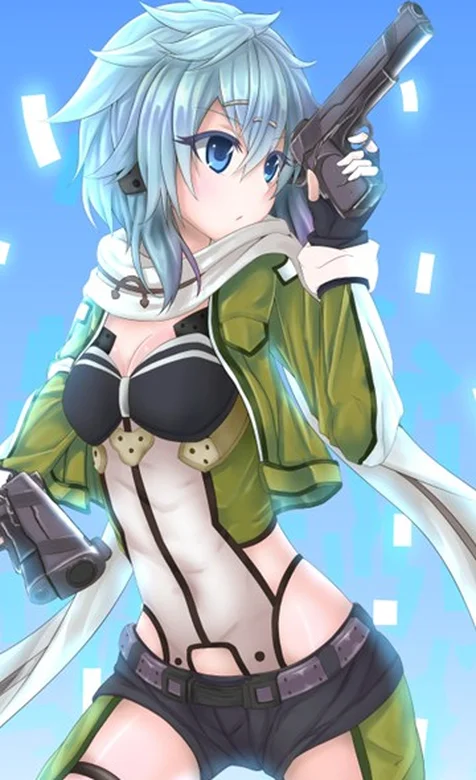 拿着枪的性感动漫美女手机壁纸
