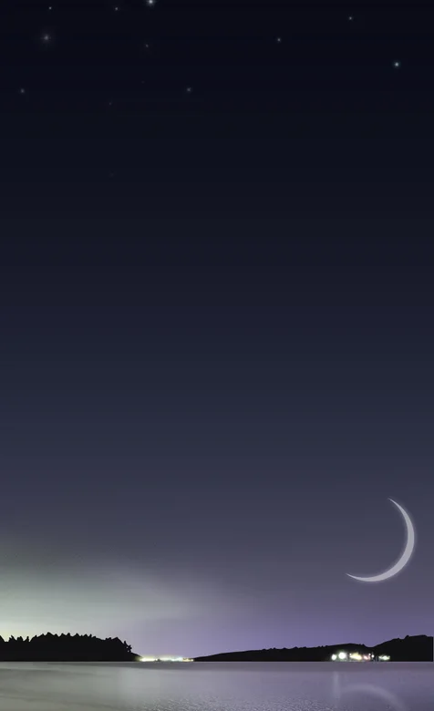 海上美丽的月牙手机壁纸