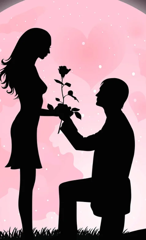 粉色月下的求婚-嫁给我吧