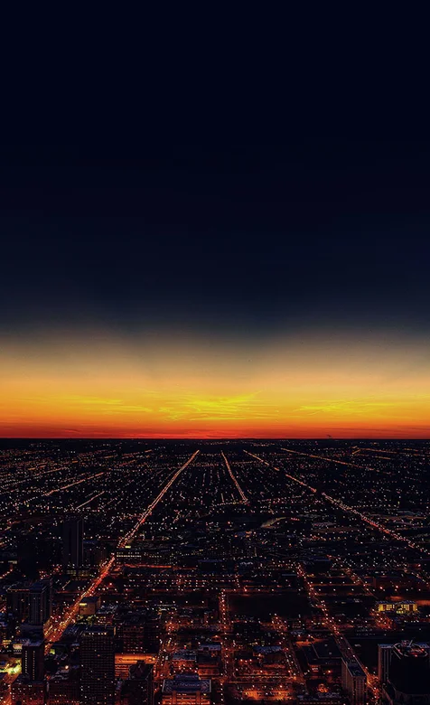 美国城市的夕阳手机壁纸