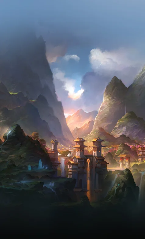 唯美的彩绘游戏场景高清手机桌面背景