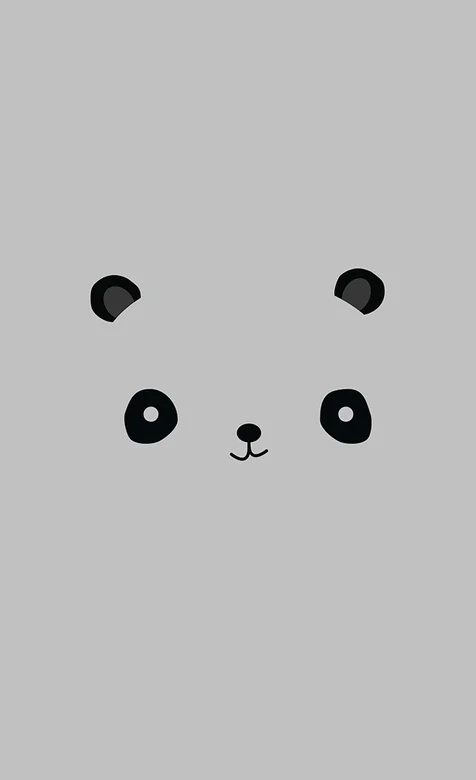 可爱简洁的熊猫卡通手机背景