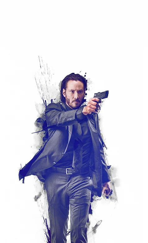 基努里维斯拿着手枪的帅气手机壁纸