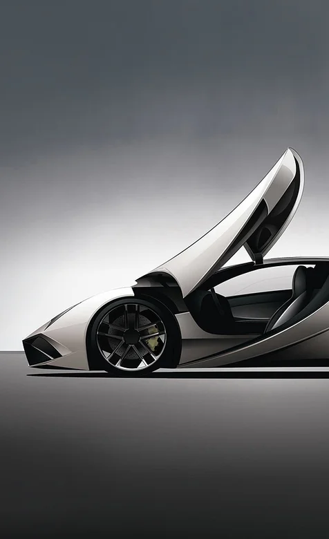 白色剪刀门高级跑车手机图片