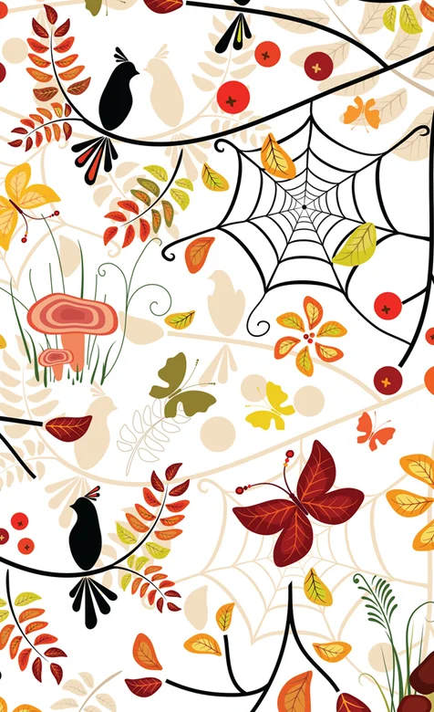 手绘枫叶高清手机背景图片