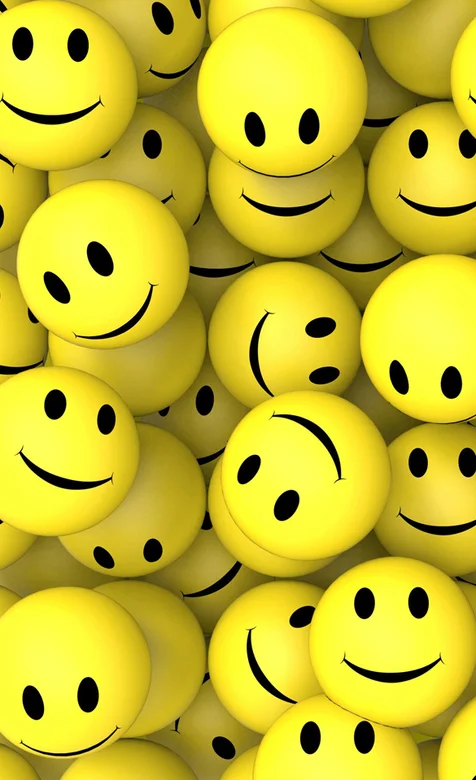 黄色表情球高清手机背景图片