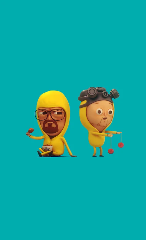 憨厚可爱的卡通人偶手机背景图片