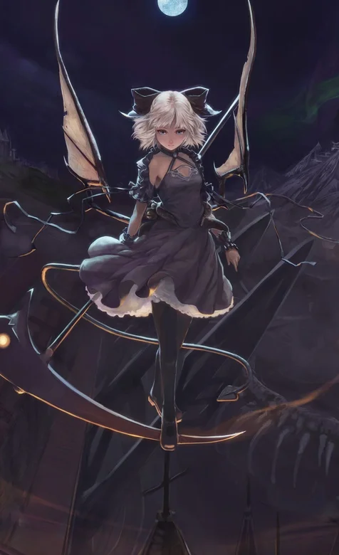 黑衣蝙蝠女孩手机背景图片下载