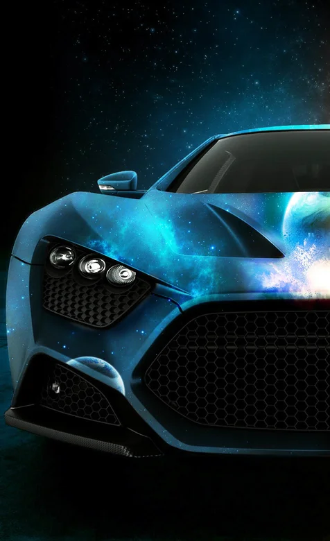 炫丽的蓝色跑车超酷手机壁纸