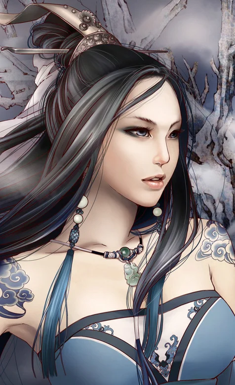 手绘美女剑侠高清手机壁纸