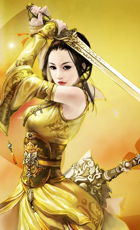 舞剑的古代美女