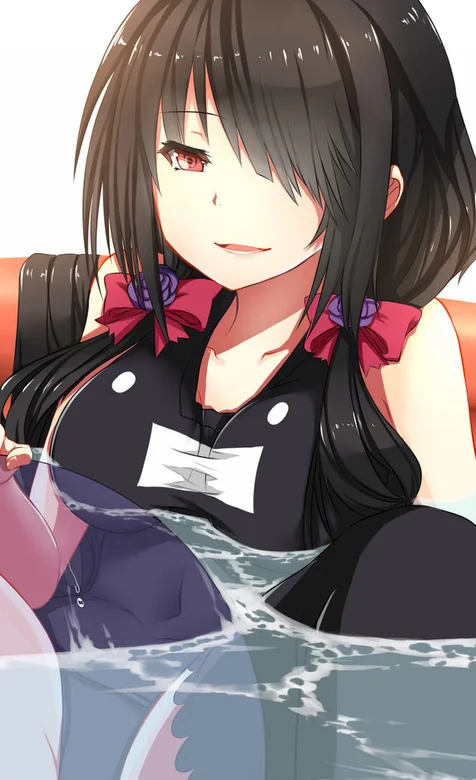 泡在水里的动漫美女手机壁纸