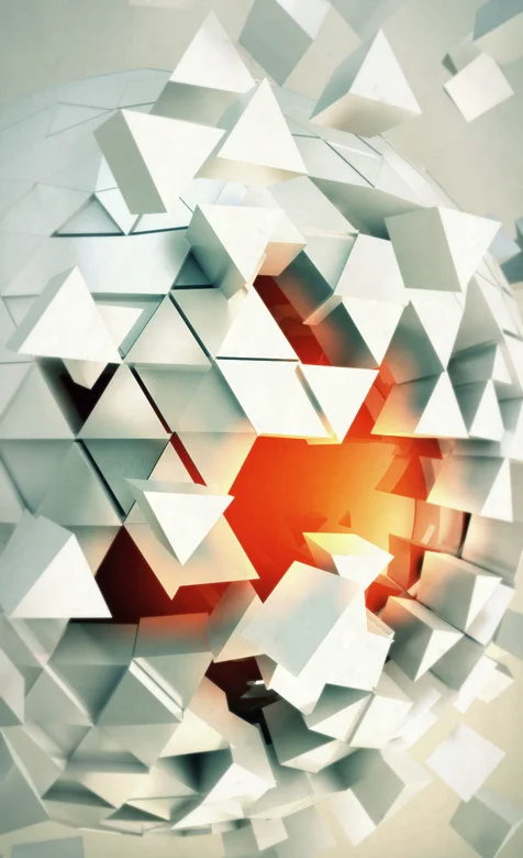 3D方块个性手机桌面背景图片