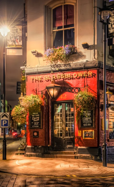 夜色伦敦手机壁纸系列之街边的咖啡厅