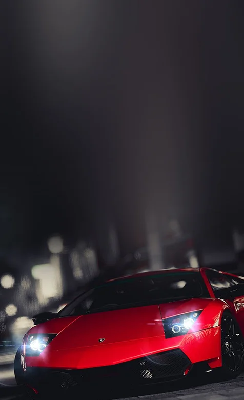 红色妖艳无比的兰博基尼高清手机图片