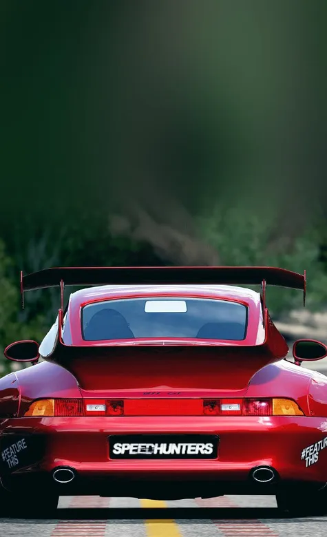 红色法拉利帅气尾部特写手机图片