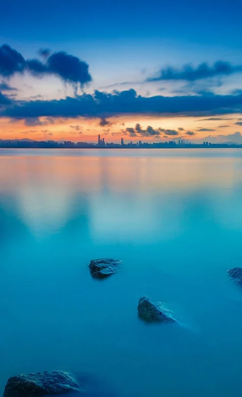 唯美的静如镜面的海