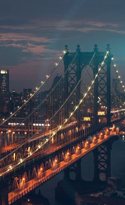 唯美城市大桥夜景