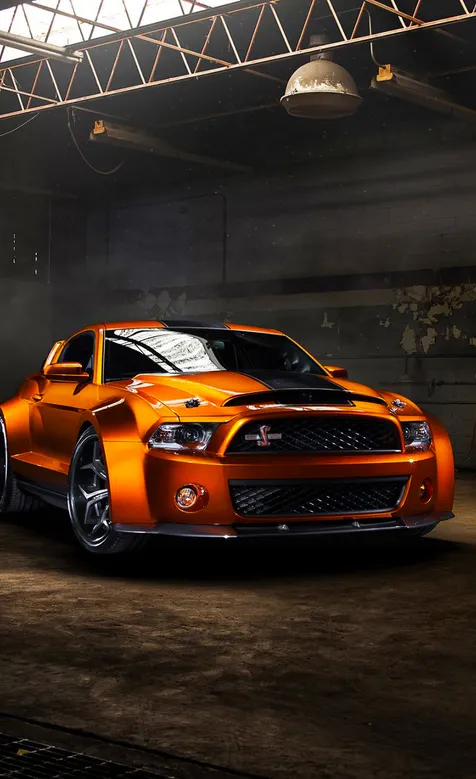 橙色野马GT超级跑车手机壁纸图片下载