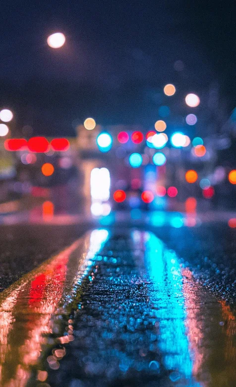 唯美的城市马路夜景手机壁纸