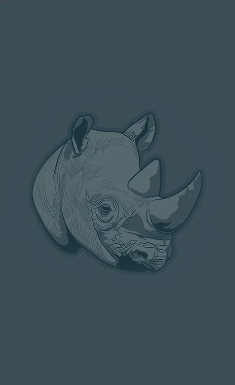 简约手机壁纸之犀牛头像