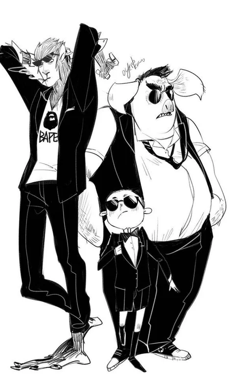 搞笑大圣归来黑白手绘壁纸图片