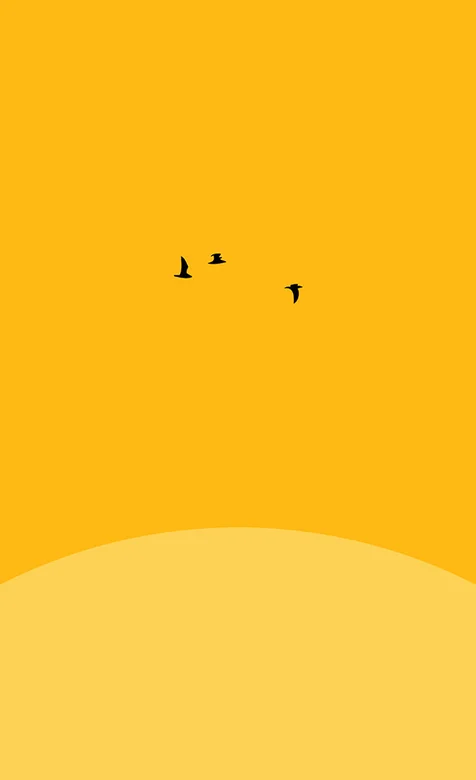 简约卡通黄色背景下的大雁手机壁纸