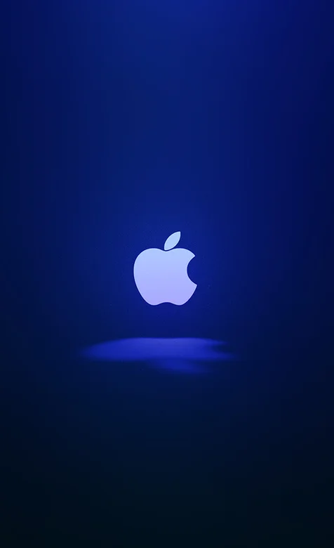 蓝色背景个性苹果LOGO手机壁纸
