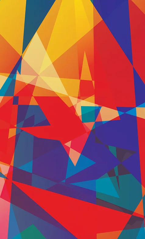 红蓝黄三角方块彩色手机壁纸