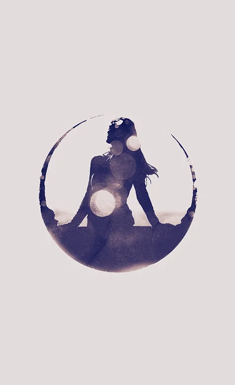 手绘创意女生剪影高清手机壁纸