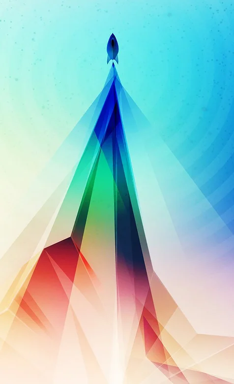 炫彩升空的火箭手机壁纸下载