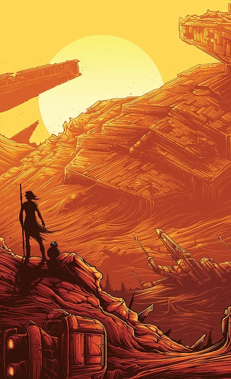 很有创意的手绘动漫-戈壁上的太阳