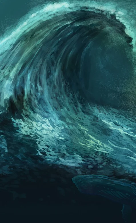 海上高高的海浪