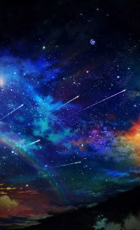 流星划过浩瀚的星空