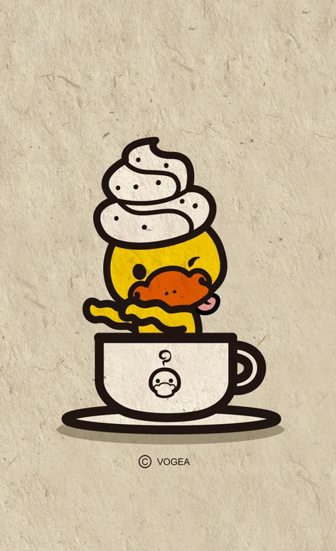 咖啡杯里的鸭子手机壁纸下载