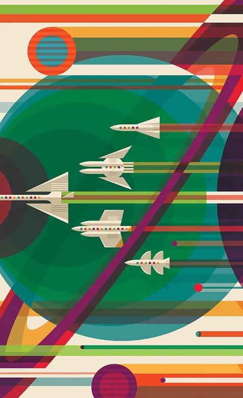 创意飞机手绘卡通AI手机桌面