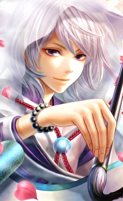 手拿毛笔的刷漆动漫帅哥手机壁纸