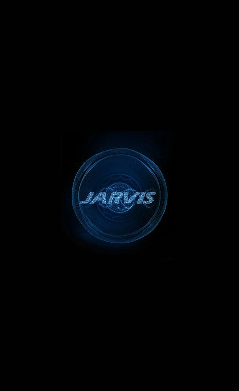 黑色背景下的圆形LOGO手机壁纸