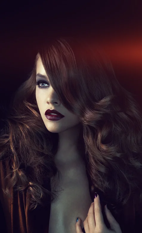 长卷发欧美性感美模发型手机背景