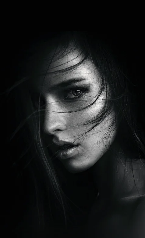 美女黑色头像摄影创意手机壁纸图片