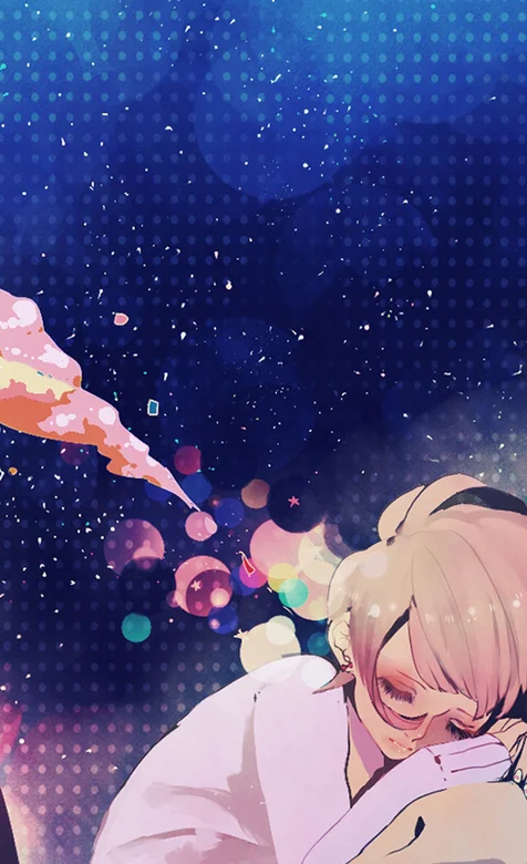 趴着的动漫女孩意境手机桌面背景