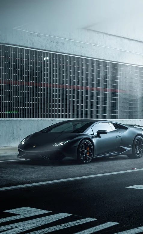 帅气的黑色兰博基尼手机背景图片