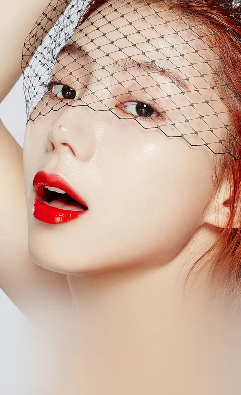 网纱遮阳高贵韩国美女头像手机桌面