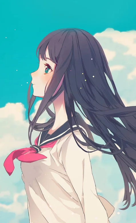 清新的动漫女孩手机壁纸图片