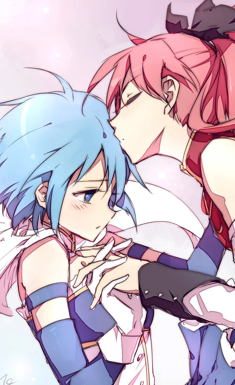 动漫女孩亲吻照片