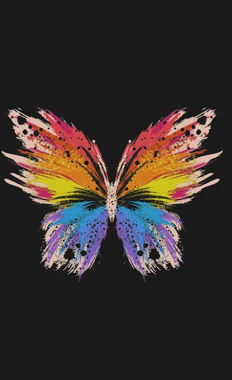 苹果炫彩蝴蝶手机背景图片