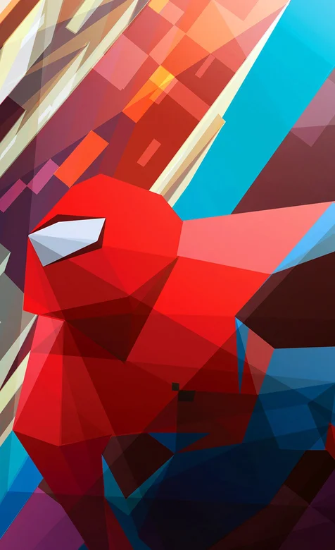 晶格化的蜘蛛侠手机壁纸图片