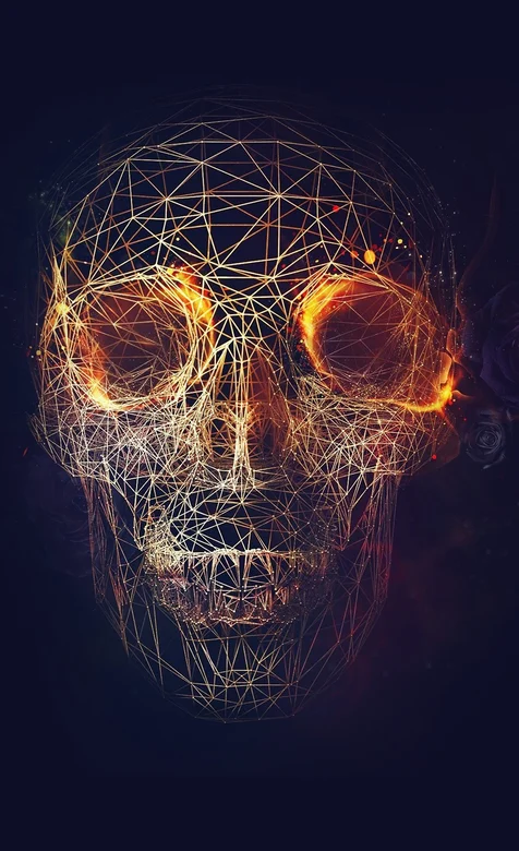 几何骷髅头帅气手机壁纸图片免费下载