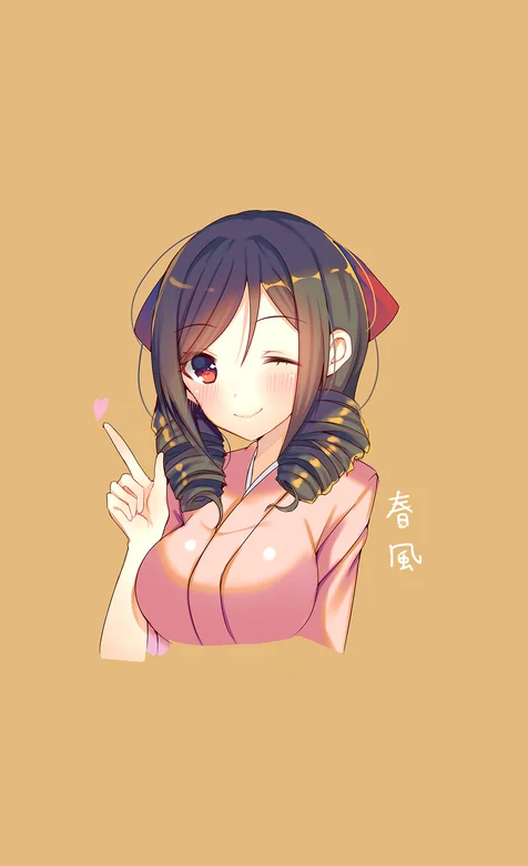 可爱的动漫爱心女孩高清手机壁纸